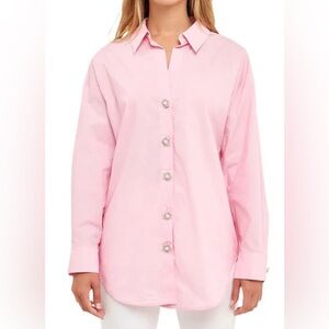 English Factory Light Pink Button-Down Shirt Size L